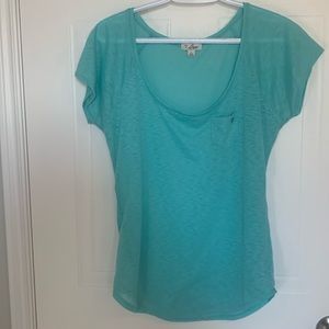 Guess mint green cold shoulder tshirt with front pocket